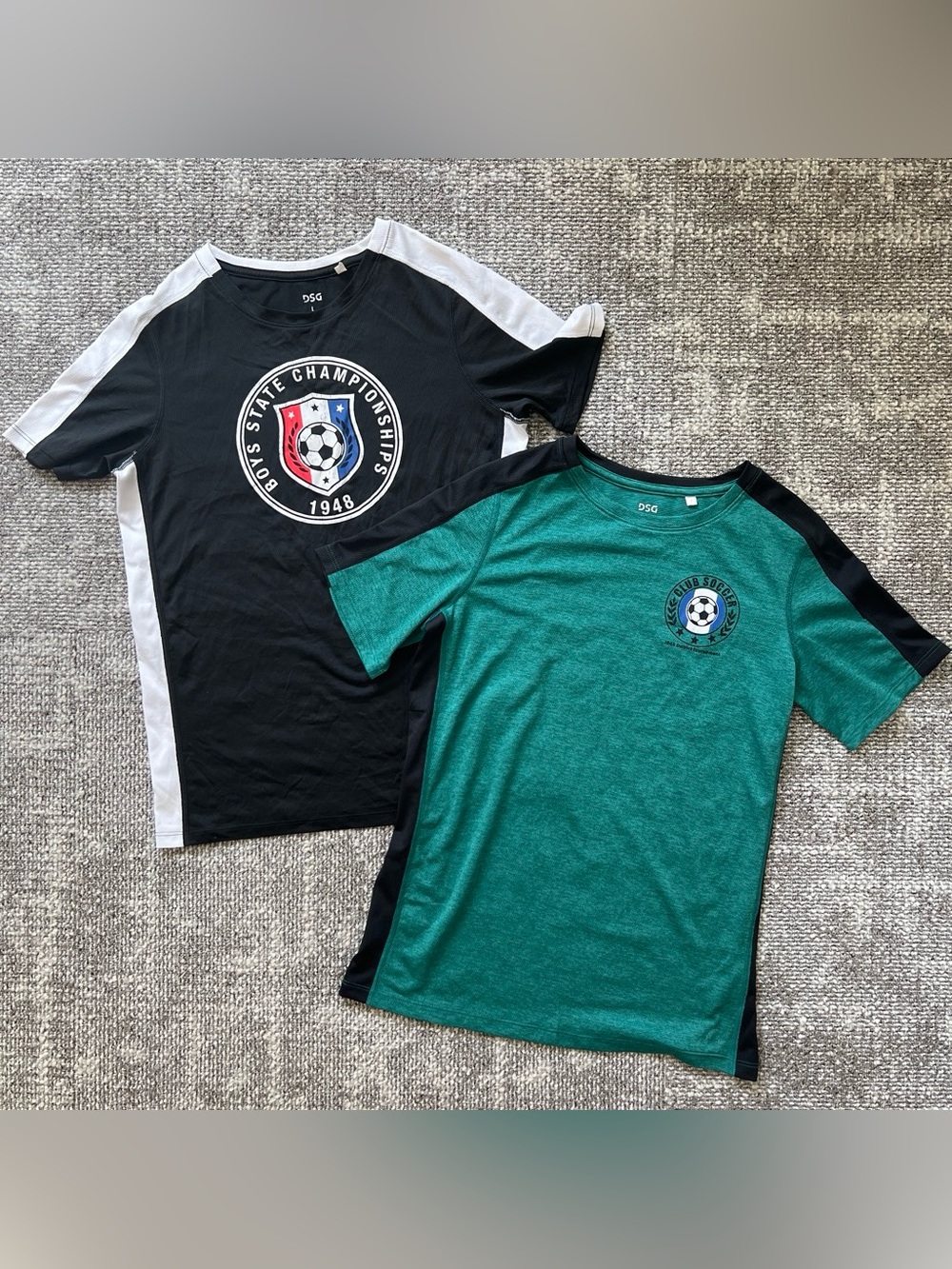 DSG Green & Black Soccer Crew Tee with Logo